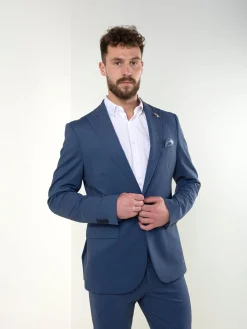 Blazer azul com micro padrão