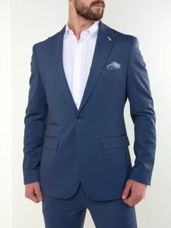 Blazer azul com micro padrão