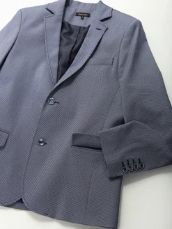 Blazer azul mesclado slim fit