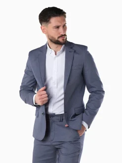 Blazer azul mesclado slim fit