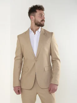 Blazer bege com micro padrão
