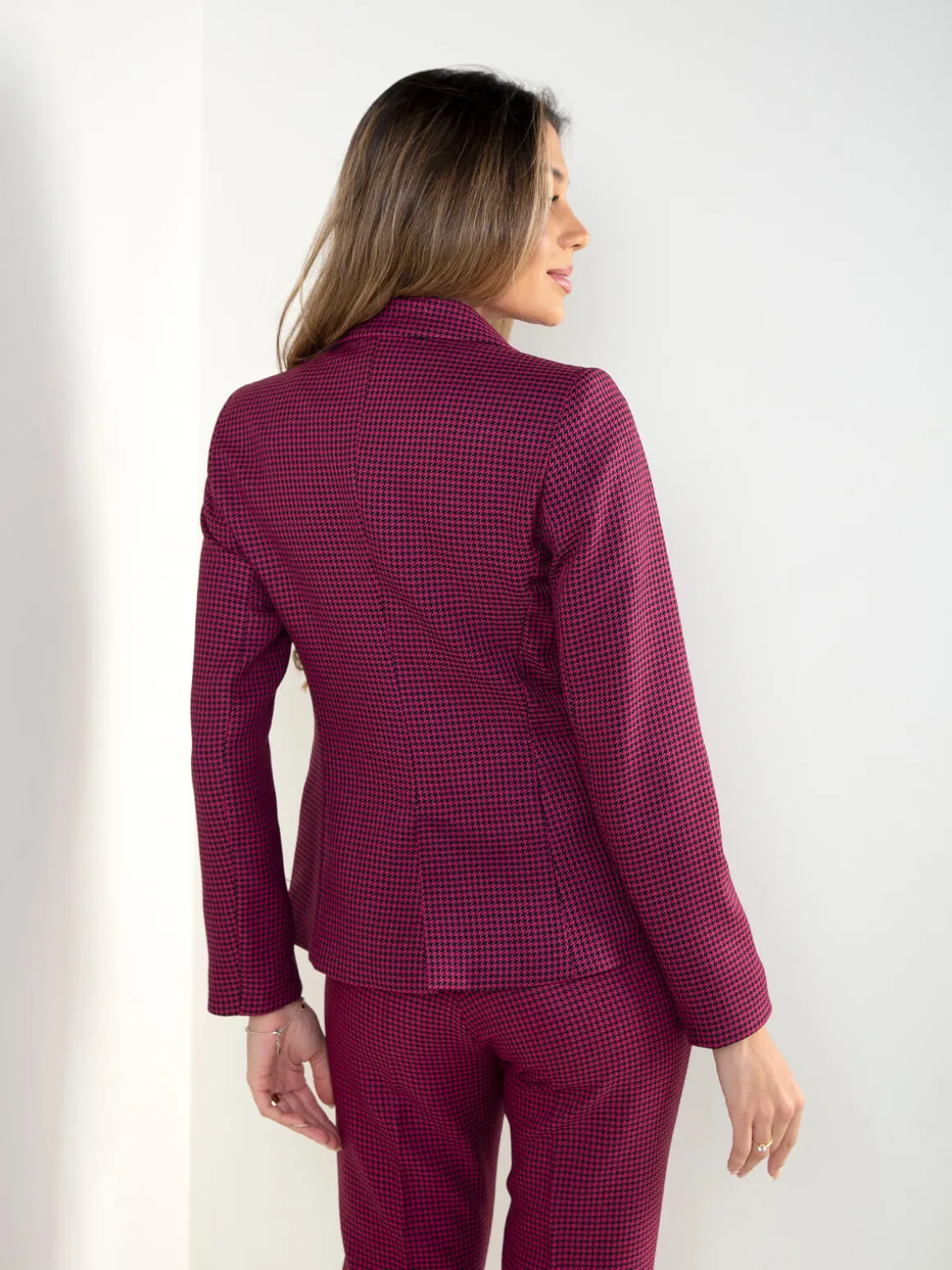 Blazer pied-de-poule estruturado