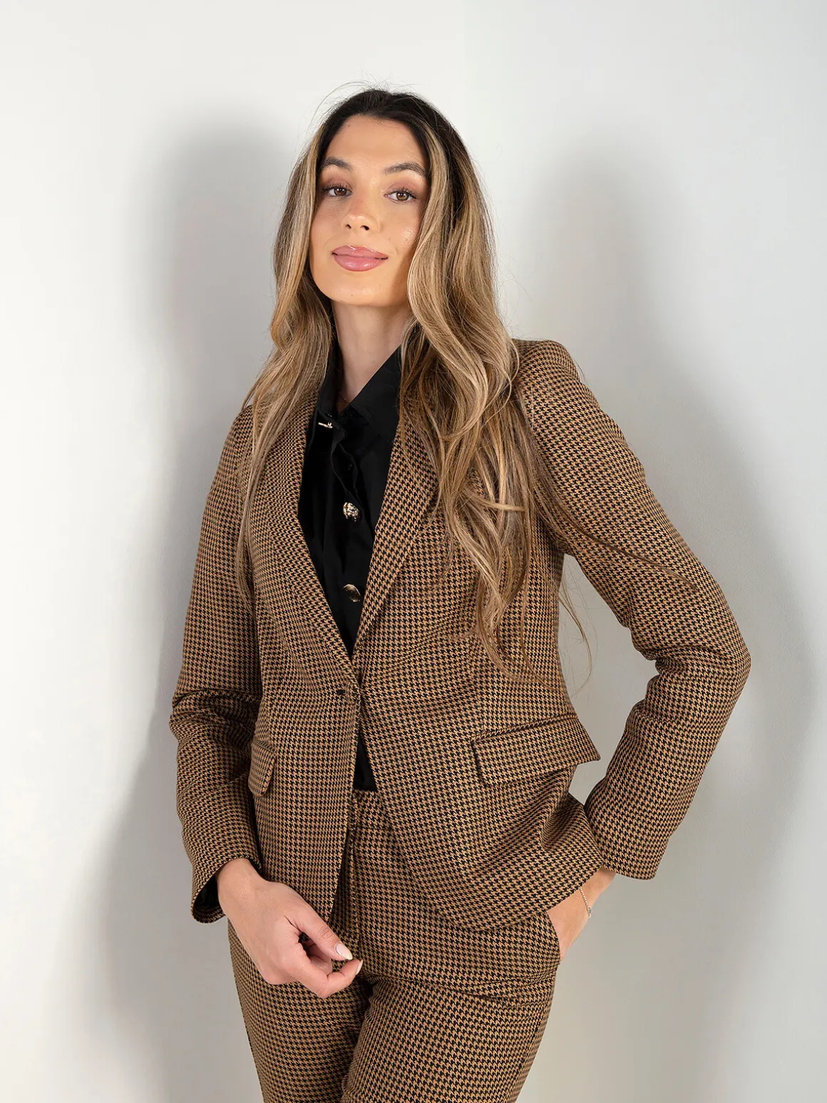 Blazer pied-de-poule estruturado
