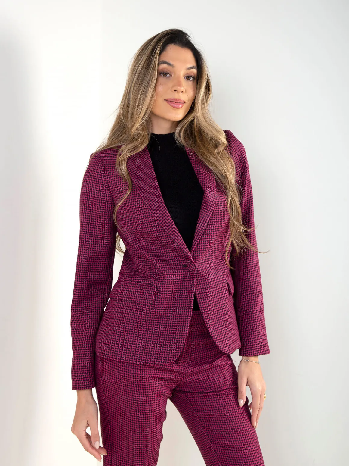 Blazer pied-de-poule estruturado
