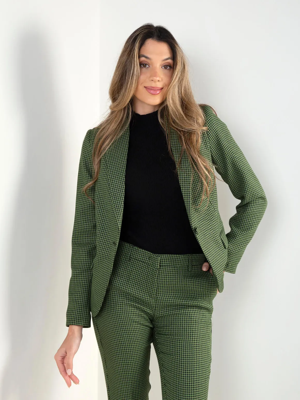 Blazer pied-de-poule estruturado