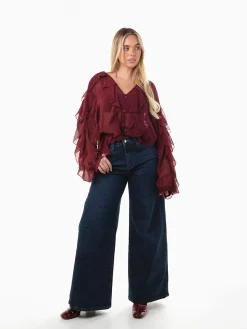 Blusa fluída com folhos