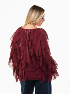 Blusa fluída com folhos