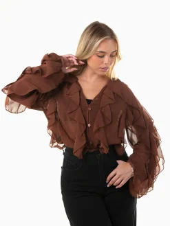 Blusa fluída com folhos