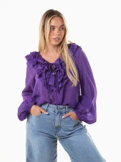 Blusa fluída em algodão e seda
