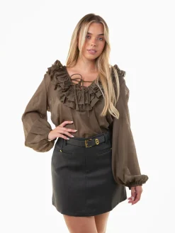 Blusa fluída em algodão e seda