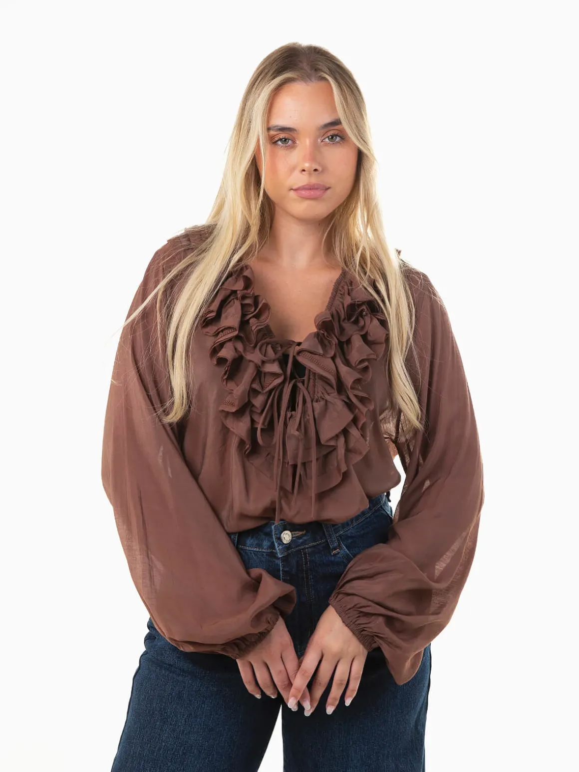 Blusa fluída em algodão e seda