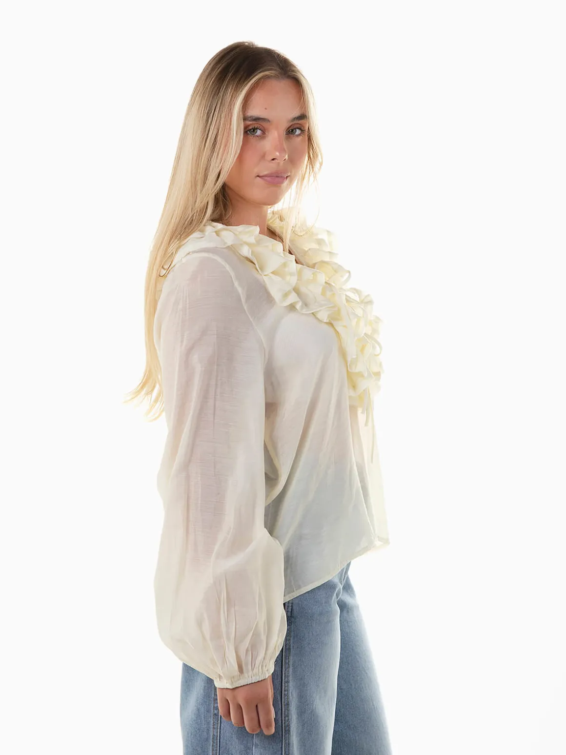 Blusa fluída em algodão e seda