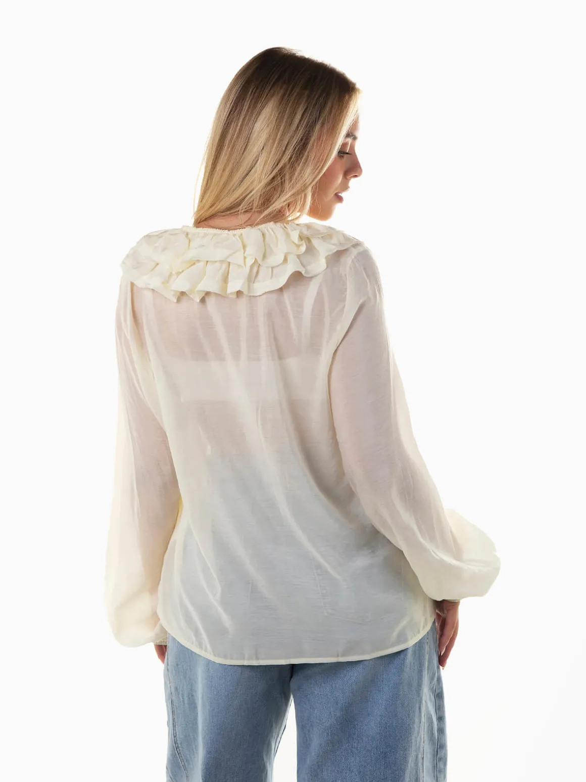 Blusa fluída em algodão e seda