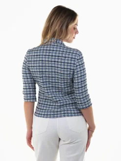 Blusa xadrez manga 3/4