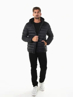 Blusão acolchoado com capuz removível