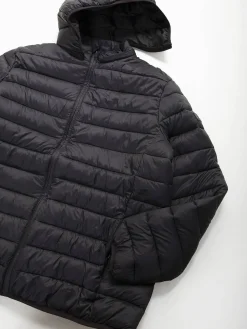 Blusão acolchoado com capuz removível