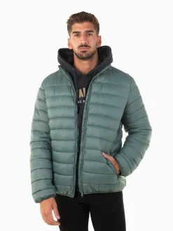 Blusão acolchoado com gola subida