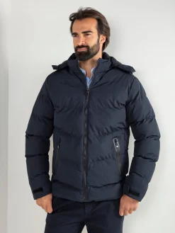 Blusão acolchoado impermeável capuz amovível