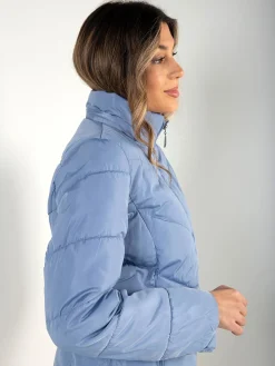 Blusão acolchoado impermeável com capuz removível