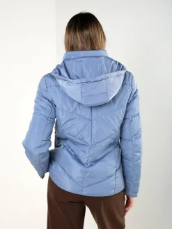 Blusão acolchoado impermeável com capuz removível