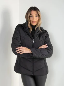 Blusão acolchoado impermeável com capuz removível