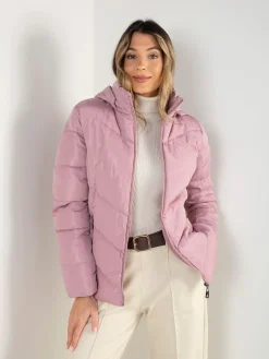 Blusão acolchoado impermeável com capuz removível