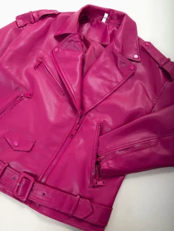 Blusão biker efeito pele