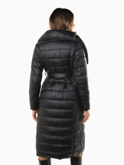 Blusão comprido acolchoado com cinto