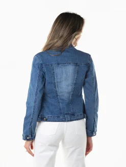 Blusão de ganga azul com bolsos