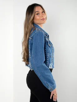 Blusão ganga com tachas