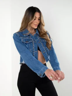 Blusão ganga com tachas