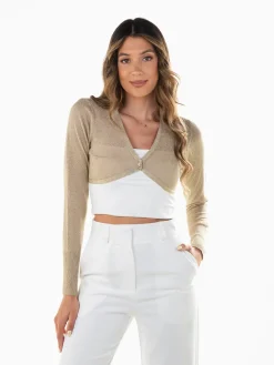 Bolero malha brilhante