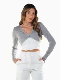 Bolero malha brilhante