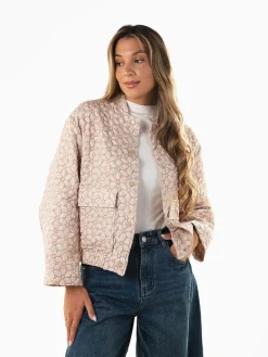 Bomber com textura floral