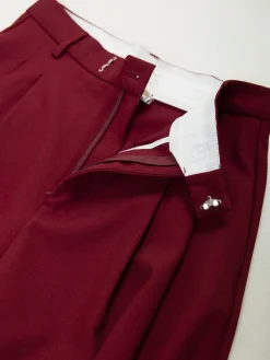 Calças alfaiataria cintura alta com pregas