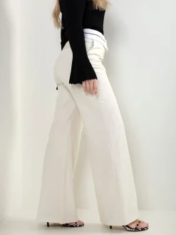 Calças alfaiataria com cintura virada