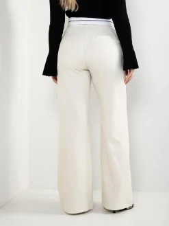 Calças alfaiataria com cintura virada