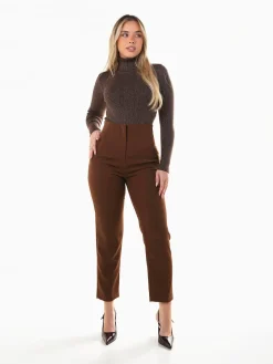 Calças alfaiataria de cintura alta