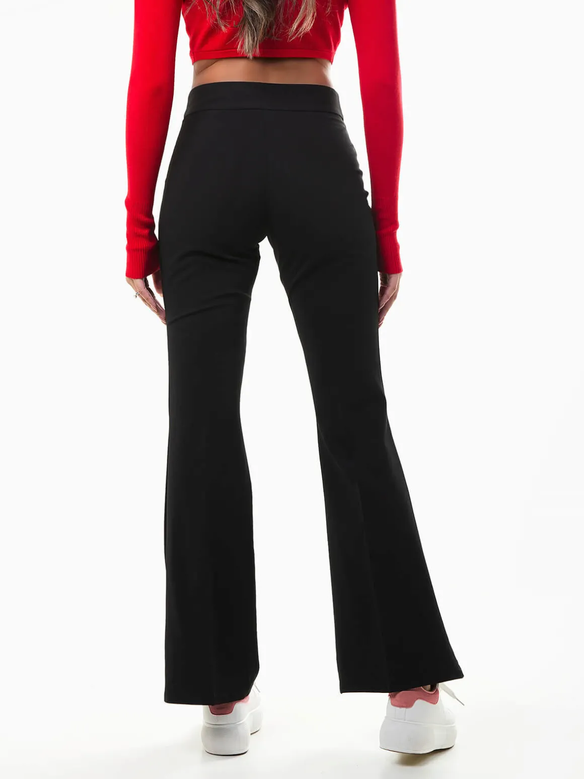 Calças boca de sino com pinças