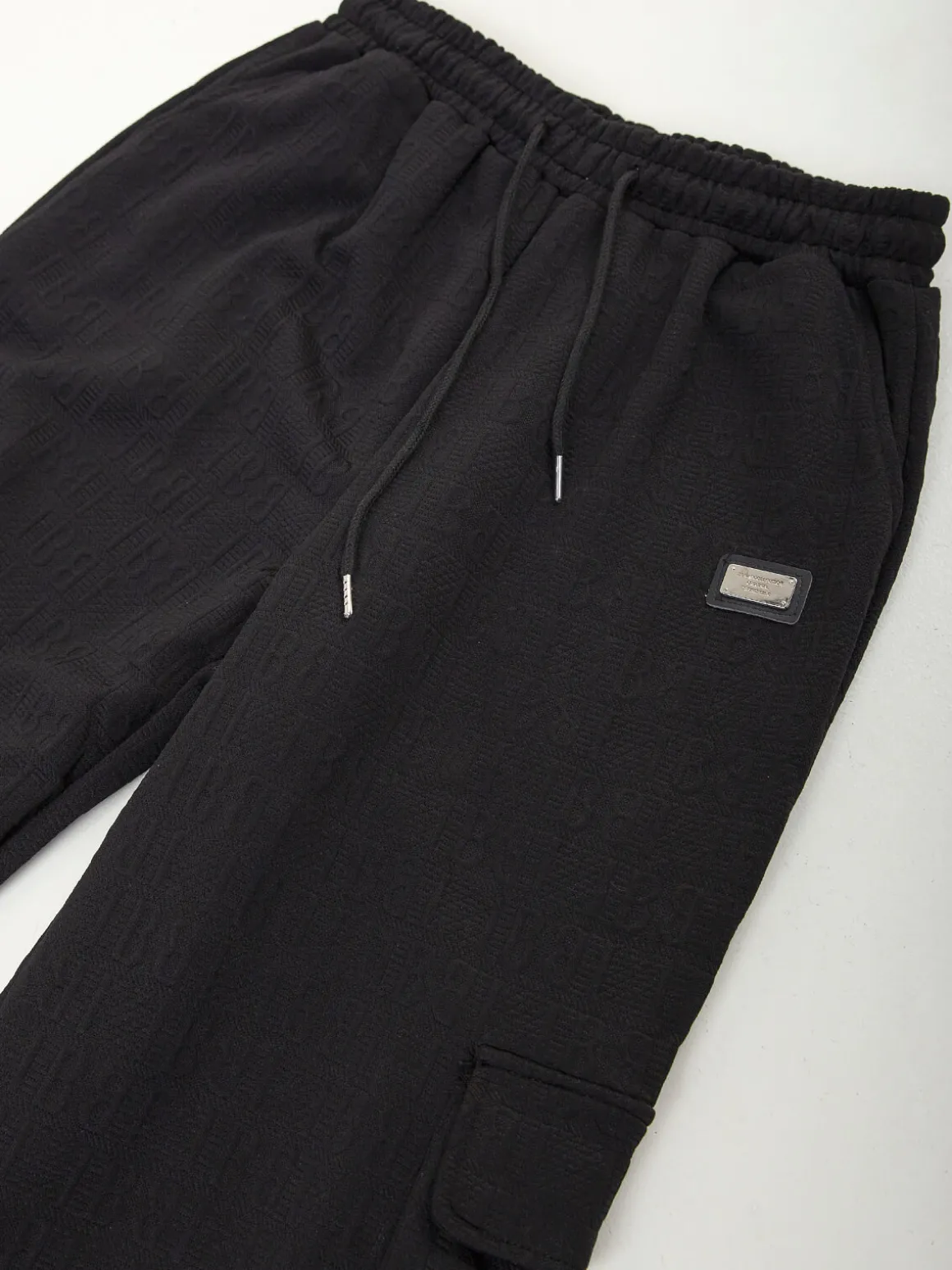 Calças cargo malha com cintura elástica