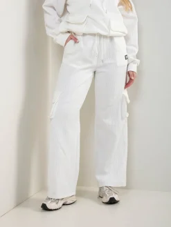 Calças cargo malha com cintura elástica