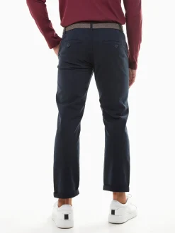 Calças chino azul marinho com cinto