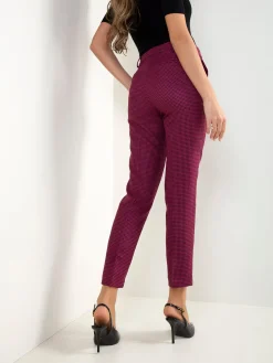 Calças cintura alta pied-de-poule