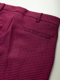 Calças cintura alta pied-de-poule