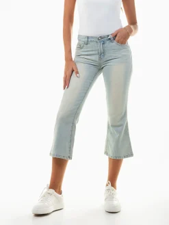 Calças de ganga cropped flare