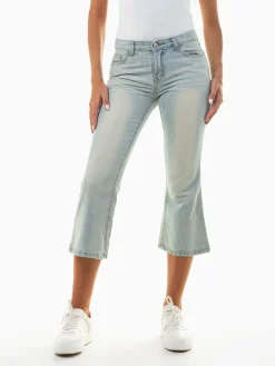 Calças de ganga cropped flare