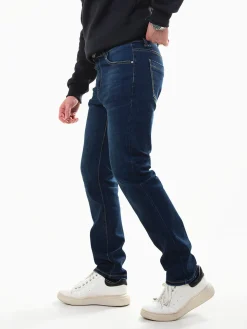 Calças de ganga slim azul escuro