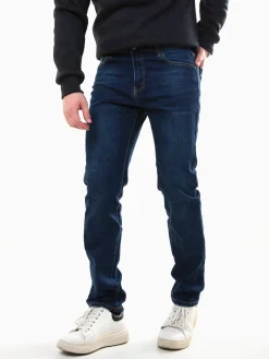 Calças de ganga slim azul escuro