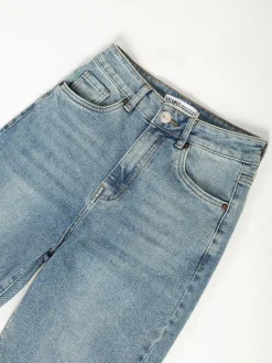 Calças de ganga straight fit cintura alta