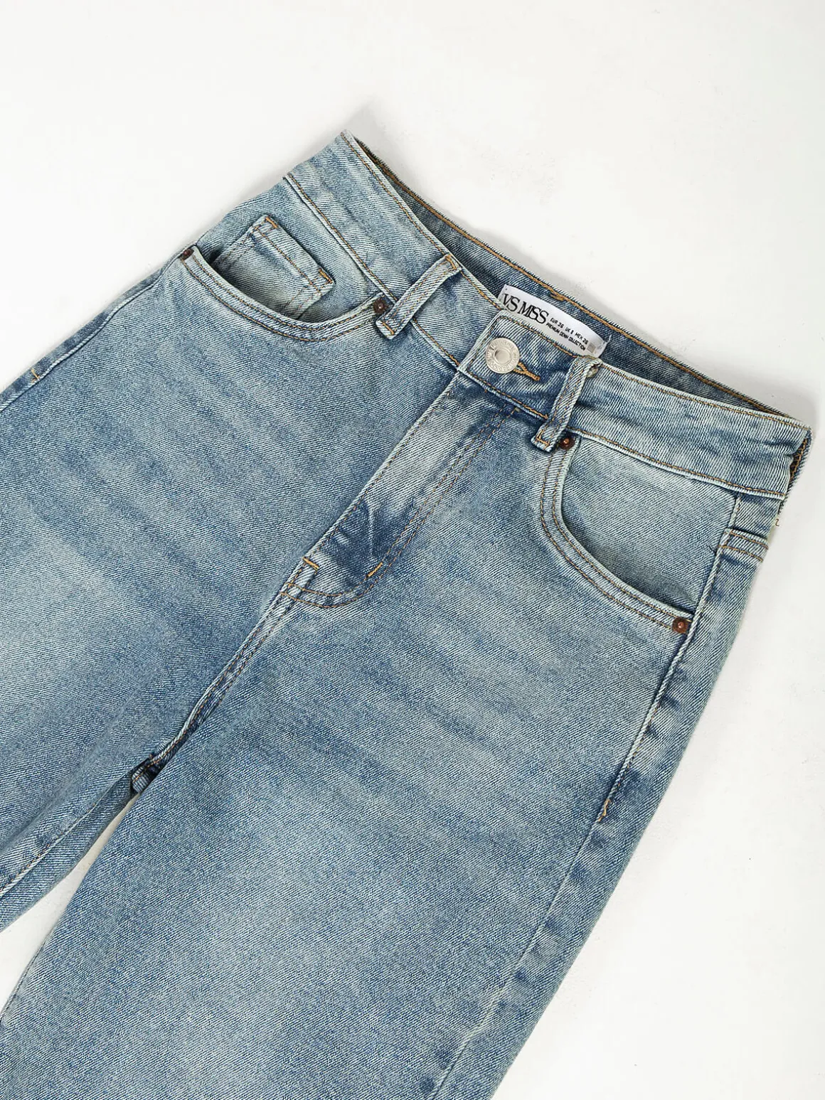 Calças de ganga straight fit cintura alta